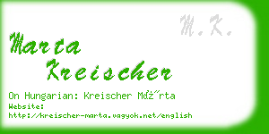 marta kreischer business card